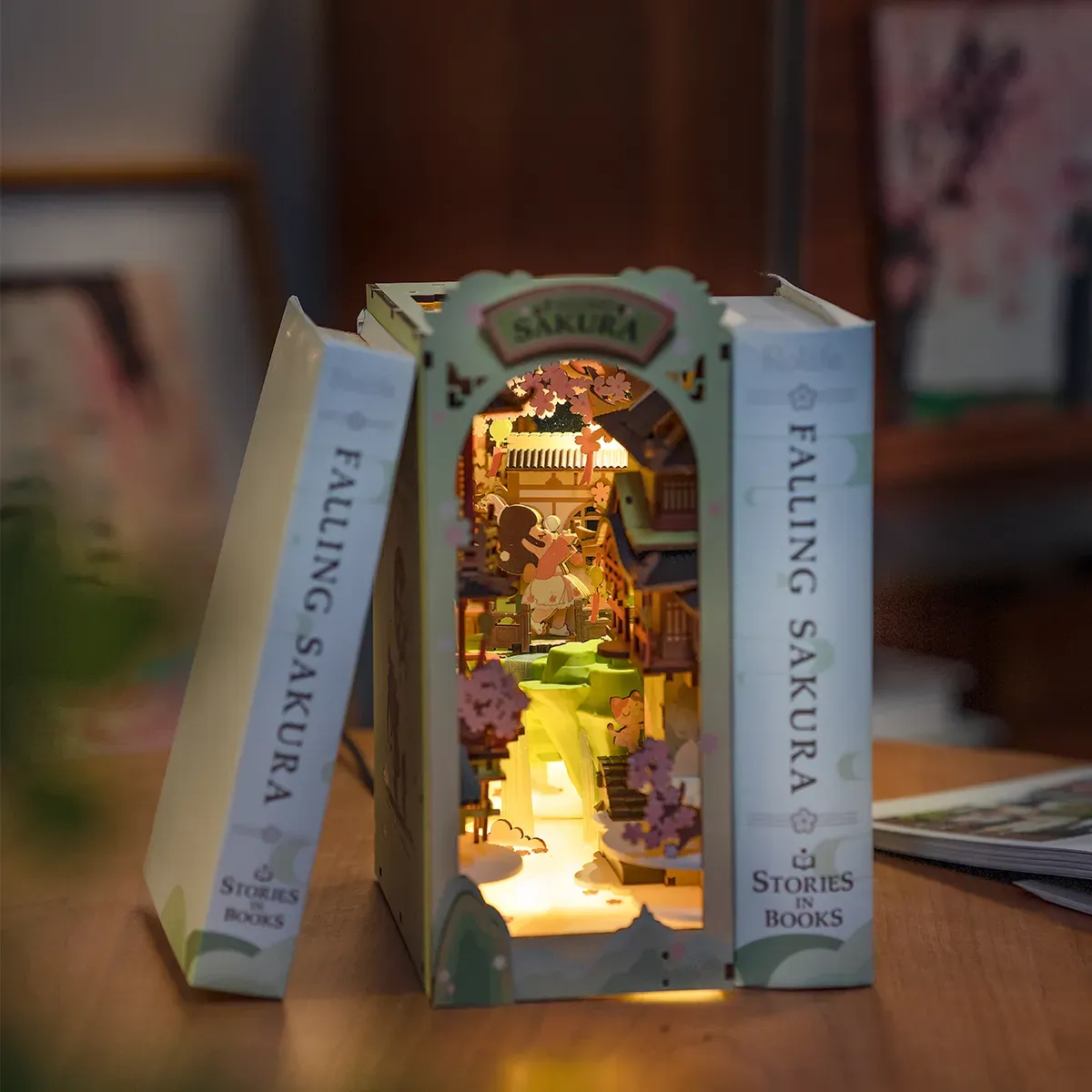 Falling Sakura - Fascinating Book Nook Shelf Insert - Image 3