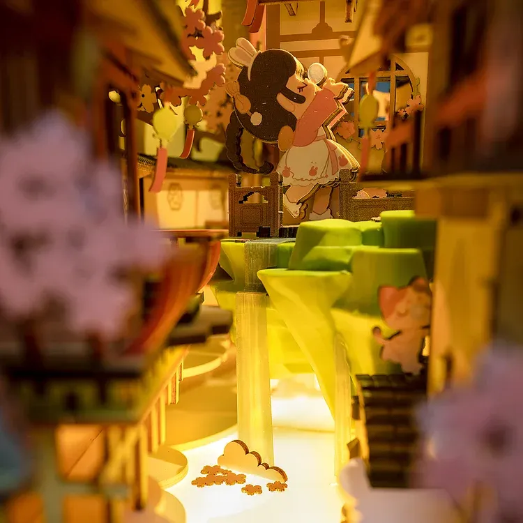 Falling Sakura - Fascinating Book Nook Shelf Insert - Image 5