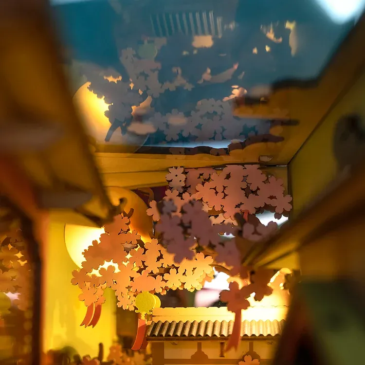 Falling Sakura - Fascinating Book Nook Shelf Insert - Image 6