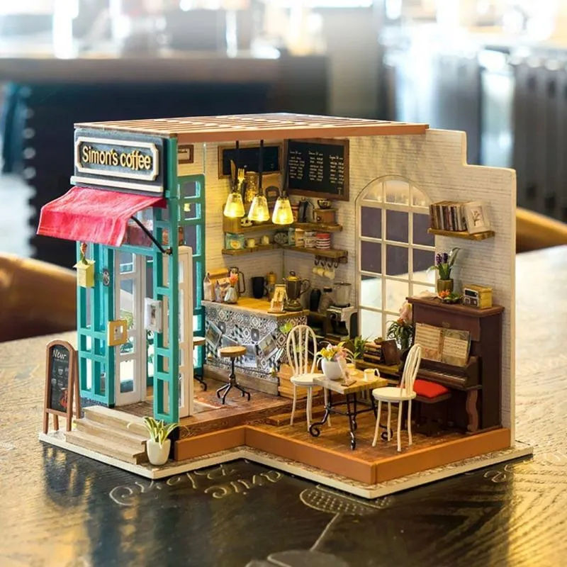 Simon's Coffee Shop miniature dollhouse.