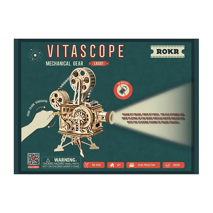Vitascope Movie Projector - Unique 3D Wooden Puzzle - Image 7